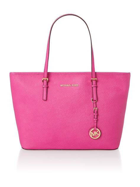 michael kors jet set travel pink medium tote bag|Michael Kors packable tote.